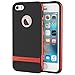 iPhone SE Case, ROCK® MOOST [Royce Series] Dual Layer Thin & Slim Shockproof Case for iPhone SE / iPhone 5s [Black / Red]