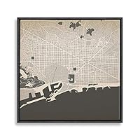 Framed Canvas Wall Art Map Canvas Prints Home Artwork Decoration for Living Room,Bedroom - 16x16 inches