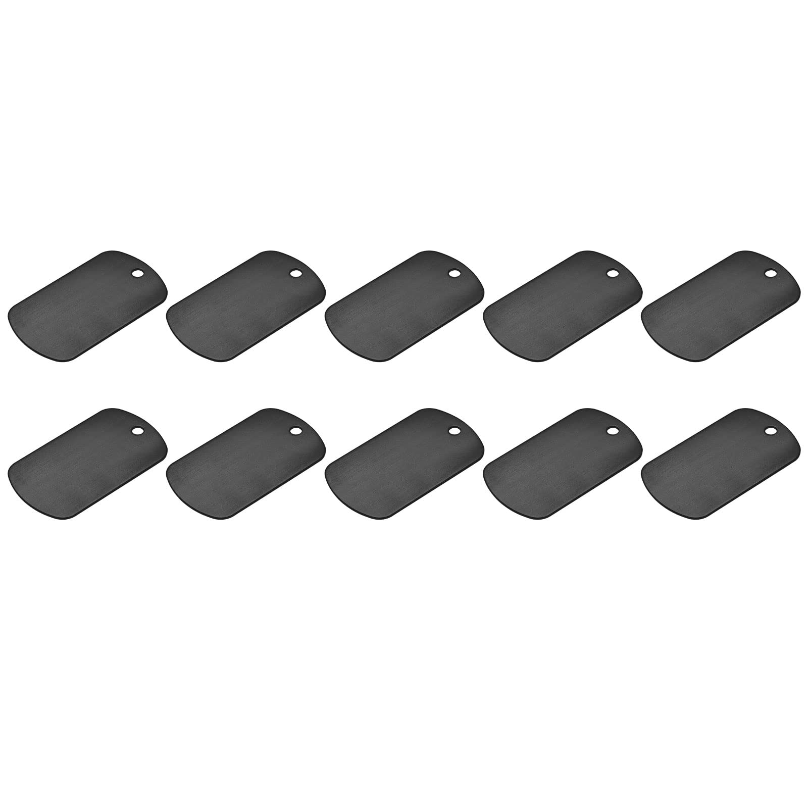 DMiotech 10 Pack 1.97 x 1.14 Inch Metal Stamping Blank Rectangle Aluminum Blank Black Tags with Holes for Labels, Key Chains, DIY Engraving