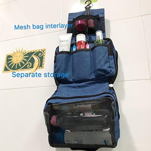 MizuAmor Hanging Toiletry Organizer Portable Cosmetic Makeup Bag for Women Multifunctional Shaving Dopp Kit for Men(Blue)