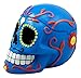 Ebros Dulce De Muerte Day of The Dead Blue Sugar Skull Ashtray Tribal Tattoo Skull Jewelry Box Figurine 6