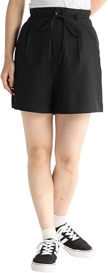 Amazon パンツ ショートパンツ レディース 裏起毛 チェック 無地 冬 Honeys ハニーズ リボン付ショートパンツ Web限定llサイズ有 ショートパンツ 通販
