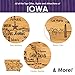 Totally Bamboo Destination Iowa State Shaped Serving and Cutting Board, Includes Hang Tie for Wall Display