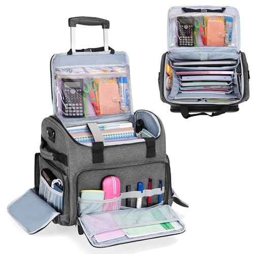 CURMIO Rolling Teacher Bag Gray