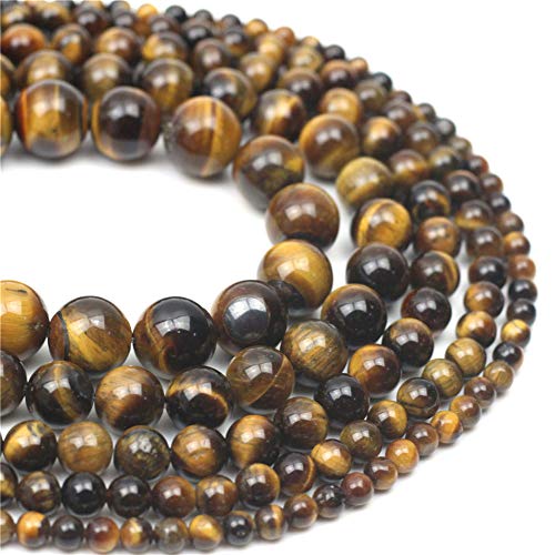 Oameusa 10mm Yellow Tiger Eye Agate Stone Natural Round Smooth Beads Gemstone Beads Loose Beads Agate Beads for Jewelry Making 15" 1 Strand per Bag-Wholesale - Thumbnail 2