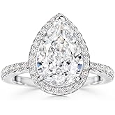 Michooyel S925 3.0ct Pear Cut Engagement Ring for Women Cubic Zirconia Wedding Ring Promise Ring Sterling Silver Wedding Band