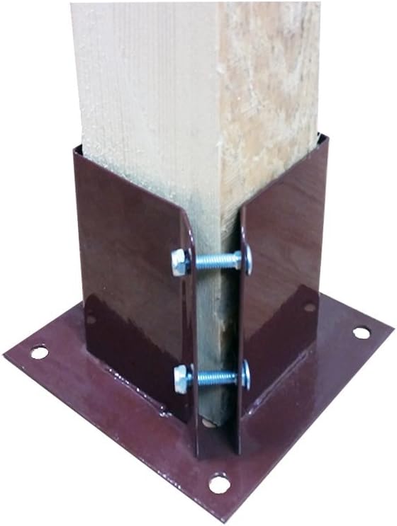 Bolt Down Fence Post Support (75mm (3") or 100mm(4")) 100mm x 100mm (4" x 4")
