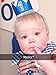 Maticr Glitter First Birthday Crown Baby Boy 1st Bday Party Hat Cake Smash Photo Prop (Tiny Royal & Silver 1)