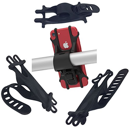 Bike Motorcycle Cell Phone Mount Universal Mountain Road Bicycle Handlebar Cradle Holder for Apple iPhone Xs MAX, XS, XR, X, 8 Plus, 8, 7 Plus, 7, 6S Plus, 6S, 6 Plus, 6, 5S, 5, SE, iPod (Black) - Thumbnail 7