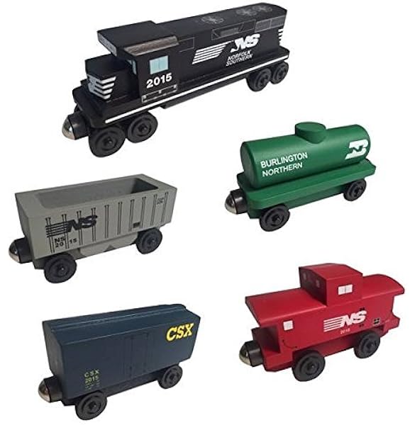 Amazon Com Norfolk Southern Railway Gp 38 Diesel 5pc Set Wooden Toy Train By Whittle Shortline Railroad Manufacturer Toys Games