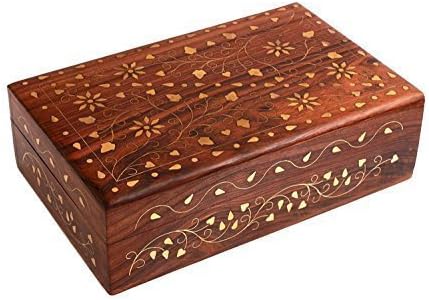 ITOS365 Handmade Wooden Jewellery Box for Women Jewel Organizer Flower Dรฉcorโฆ