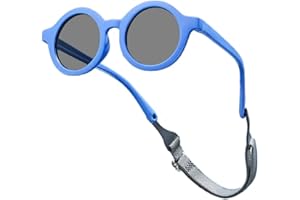 6 Months-3 Y Kids Flexible Polarized Sunglasses Baby Round Frame Sunglasses with Strap Boy Girl UV Protection Sunglass