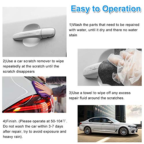 GLISTON Car Scratch Remover Kit, Magic Paint Scratch Removal Cloth Suitable for Repairing Vehicle Light Paint Scratches Scuffs on Surface, Door Knob Scratch, Hairline Sun Streak, Branch Scratch