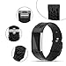 iGK Leather Replacement Bands Compatible for Fitbit Charge 2, Genuine Leather Wristbands Black Stone Pattern