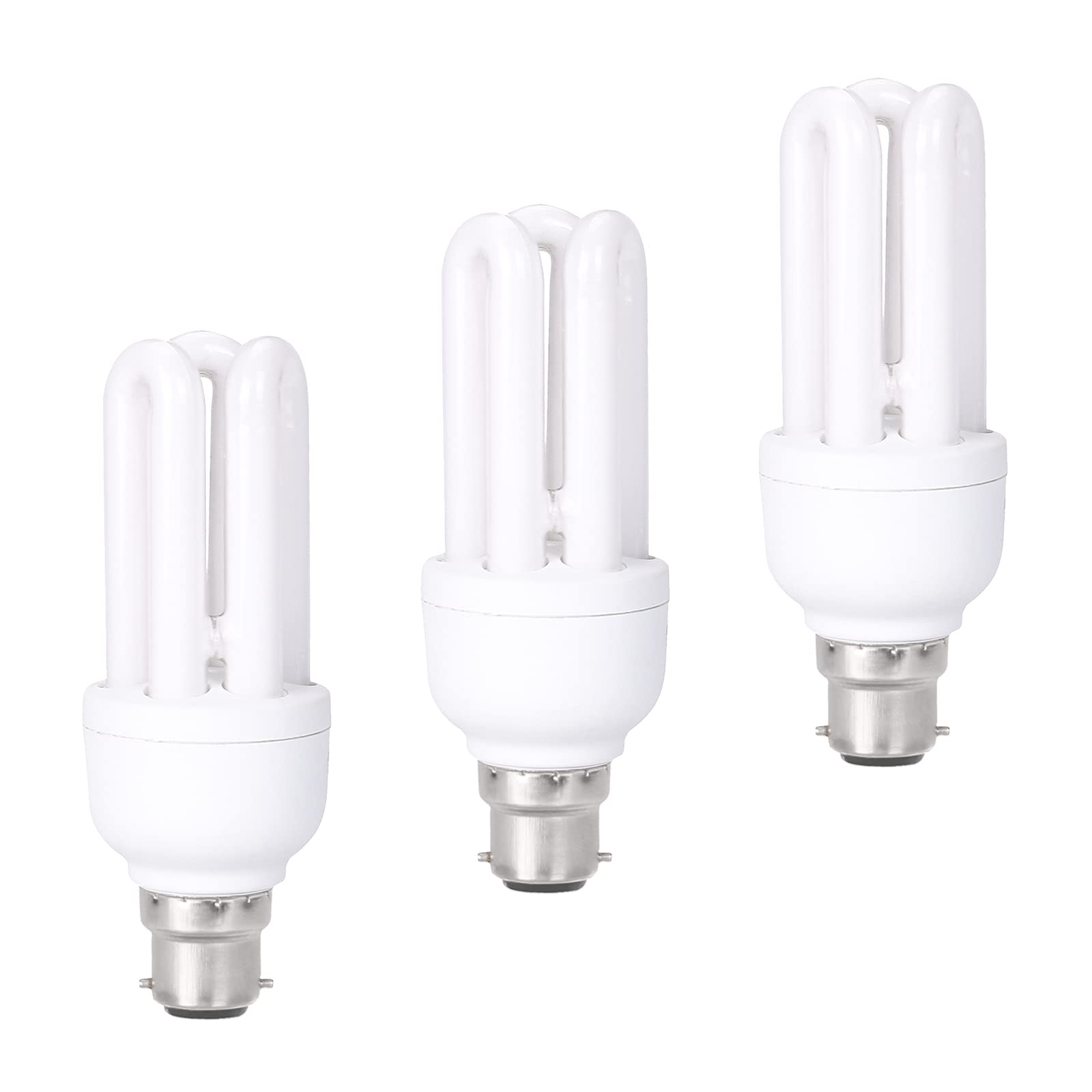 FanciBuy 11Ẉatṭ Light Bulbs Bayonet, Daylight Bulbs 6400K, 660 Lumens, BC/ B22/Bayonet Cap, CFL Low Energy Saving Bulbs, 3 Pack