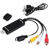 Costech Video &amp; Audio DVR Capture USB 2.0 Converter Adapter With Stereo Audio HDTV VHS DVD RCA S-Video Input for PC Laptop Windows 2000 / Windows XP/ Vista(32 bit) / 7/ 8