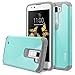 LG Escape 3 Case, LG Phoenix 2 Case, LG K8 Case, RANZ Grey with Aqua Blue Hard Impact Dual Layer Shockproof Bumper Case For LG K8/ LG K350N/ LG Phoenix 2 (AT&T)