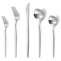 Matte Silverware Set, VANVRO 40-Piece Stainless