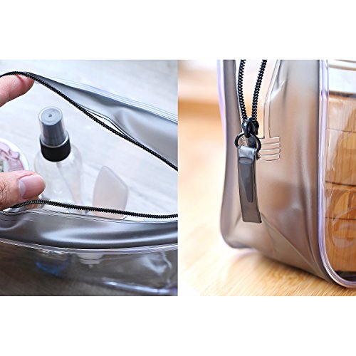 image for Pangda 5 Pack Clear PVC Zippered Toiletry Carry Pouch Portable Cosmeti