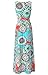 Zattcas Womens Bohemian Printed Wrap Bodice Sleeveless Crossover Maxi Dress (Small, Multi Turquoise)