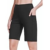 baleaf Women's 10" Long Bermuda Shorts Above Knee Length with 3 Pockets Walking Athletic Workout High Rise Yoga Running