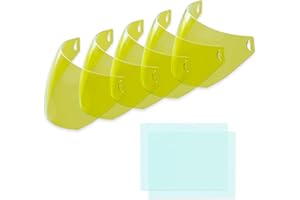 5 Pack Amber Front Lid Lens with 2 Pack Inner Lens, Front Cover Lenses Compatible with MIGVAN H-21 Welding Helmet, 3.93" x 2.