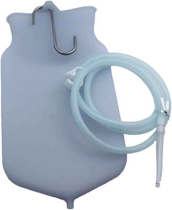Gaodear Enema Bag Sets With Silicone Hose for Colon Cleansing, 2 quart Fountain (Open) top for Home, Enema Bag Kit Douche, Coffee & Water Colon Cleansing/Detox Enemas