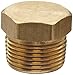 Anderson Metals - 06121-12 Brass Pipe Fitting, Cored Hex Head Plug, 3/4
