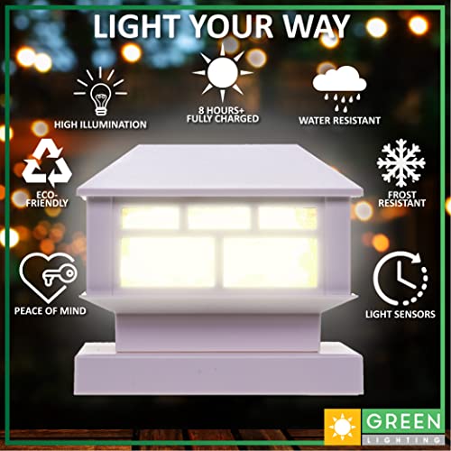 GreenLighting Modern Solar Post Cap Lights Fits 4x4 Wood, 4x4 & 5x5 PCV