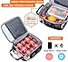 Leakproof Insulated Reusable Cooler Lunch Bag - Durable Compact Office Work School Lunch Box with Multi-Pockets & Detachable Buckle Handle for Women,Men and Kids-Big Blue Peony