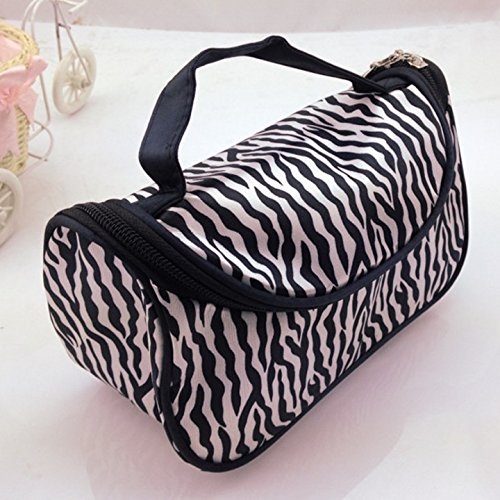 Flagup Leopard Makeup Bag, Women Cosmetic Nail Art Tool Bag Makeup Case Toiletry Holder Storage Pouch Great for Travel