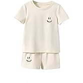 Floerns Toddler Boy's 2 Piece Graphic Print Crewneck Tee Shirt and Track Shorts Set