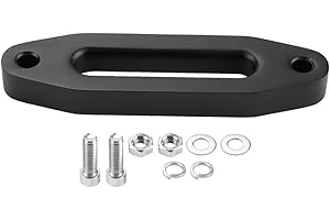 ARAMOX Hawse Fairlead, 6inch Black Aluminum Hawse Fairlead for Synthetic Winch Rope Cable ATV
