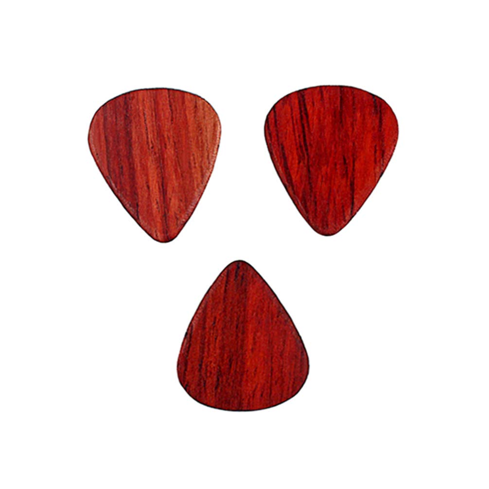 Milisten 3pcs Guitar Picks Wood Guitar Plectrums Wooden Picks Accessories for Ukulele Acoustic/Electric Guitar Bass (Red)