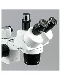 AmScope SW 3T24Z microscopio trinocular estéreo, visores WH10x, aumento 20 x 40 x 80 x, apertura 2 X 4 X, soporte de un brazo, incluye lente de Barlow 2x