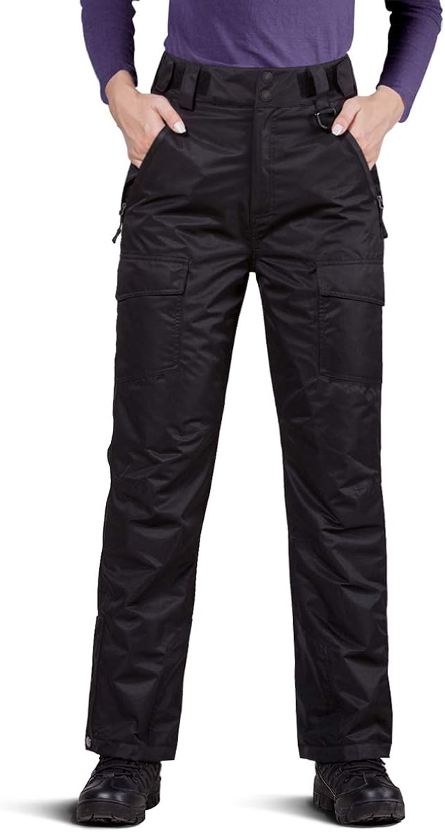 FREE SOLDIER Women's Outdoor Waterproof Windproof Breathable Snow Ski Pants Winter Insulated Snowboarding Skiing Pants: Clothing