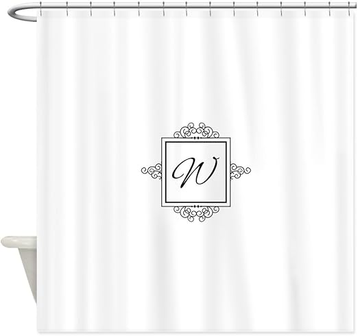 Amazon Com Cafepress Fancy Letter W Monogram Shower Curtain