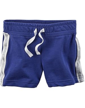 Carters Baby Girls Sparkle Side Stripe French Terry Shorts Blue 24M