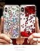 BlackLemon Liquid Case Compatible iPhone 7 Plus 8 Plus Quicksand Flowing Floating Bling Glitter Heart Soft Makeup Protective Case for Girls Women with Wrist Strap (Red, iPhone 7 Plus / 8 Plus)