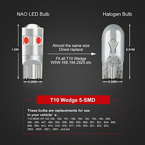 image for NAO 194 LED Light Bulb, T10 LED Bulb Light,Interior Lights 5SMD 3030 f