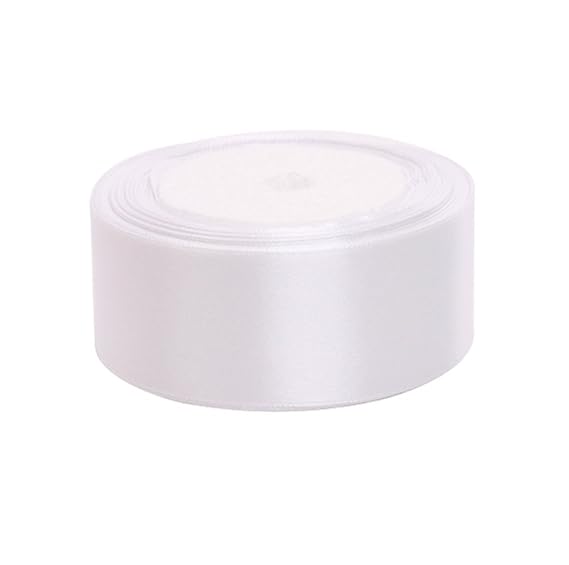 Kentop 4cm Satinband Seidenbänder Schleifenband Geschenkband Seide Satin Band Hochzeit Dekoband (Weiß)