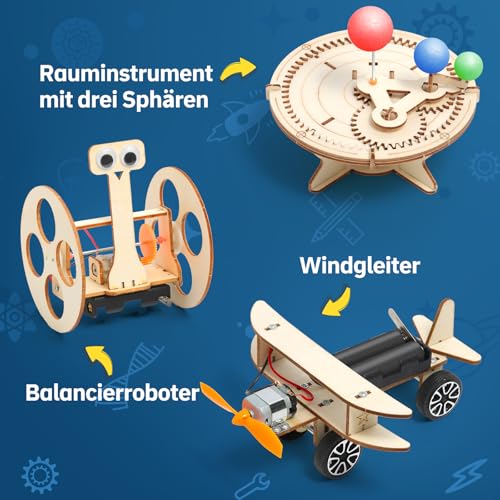 Experiments for Children from 8 9 10 11 12 13 14, Electronic Building Kit, Experiment Box, Electric Construction Kit for Children, Wooden Construction Kit, Children's Toy Gifts from 8 9 10 11 12 13 14 Years Boys