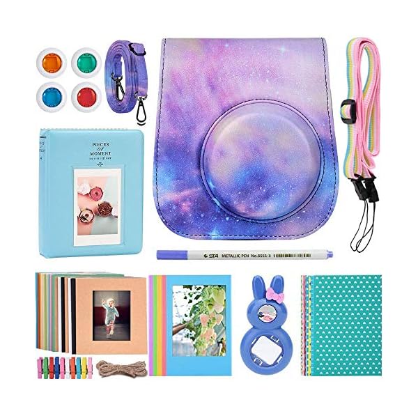 SAIKA Instant Camera Zubehör-Paket Kompatibel für Fujifilm Instax Mini 9 / Mini 8plus / Mini 8 Sofortbildfilmkamera…