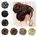 BARSDAR Messy Hair Bun Extensions Hairpiece for Women Updo Scrunchie Hair Piece (4# Darkest Brown Near Black)