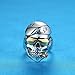 LineAve Men's Stainless Steel Skull Pilot Soldier Ring