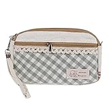 Damara Womens Detachable Strap Grid Expandable Clutch Purse