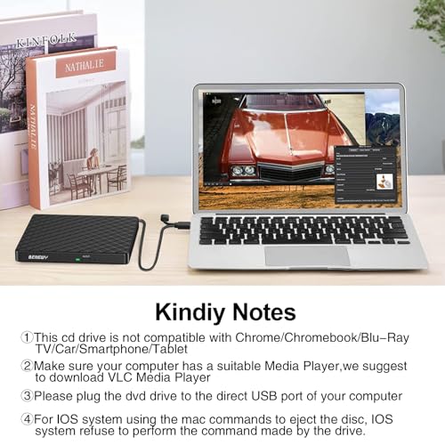External DVD Drive USB 3.0 Type-C CD Burner Portable CD/DVD Drive DVD Player for Laptop External CD Drive CD Reader Lecteur CD Externe for PC Laptop Desktop Windows 11/10/8.1/7 Linux OS Apple Mac