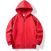 HAXICO Unisex Children Solid Zip-Up Hooded Sweatshirt Toddler Baby Boys Girls Classic Hoodie Cotton Tops Blouse