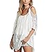Anself Women Boho Floral Lace Hippie Party Beach Dress Swimsuit Cover Up