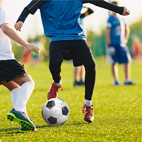 PP PICADOR Youth Kids Soccer Ball, Sparkling Classic Soccer Balls with Pump for Girls Boys Student Children Gift Training School Indoor Size 4 (White 1) - Thumbnail 2